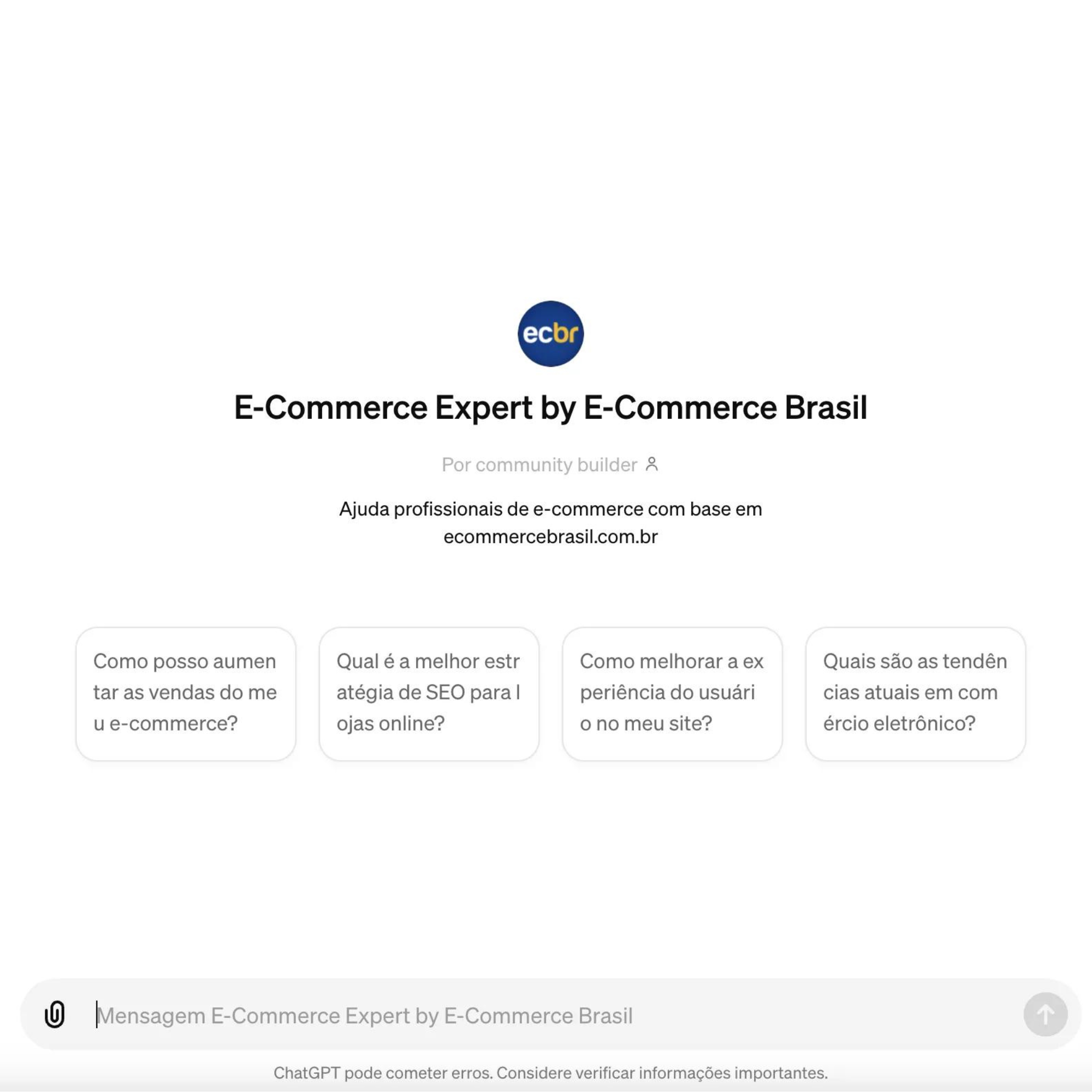 E-commerce Brasil lança assistente no Chatgpt para ajudar profissionais da área 